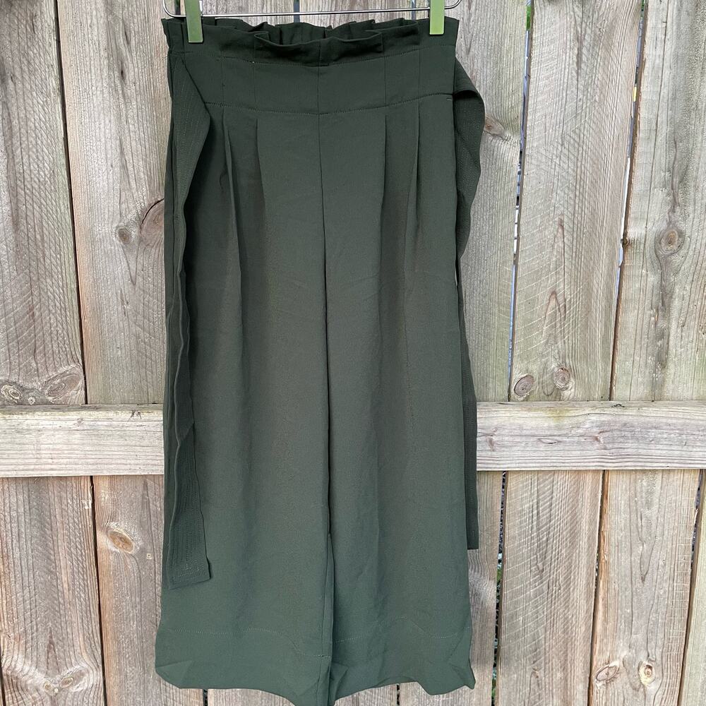 Madewell Crop Pants Tie-Waist Huston Pull-On Olive Green Petite XS NWT